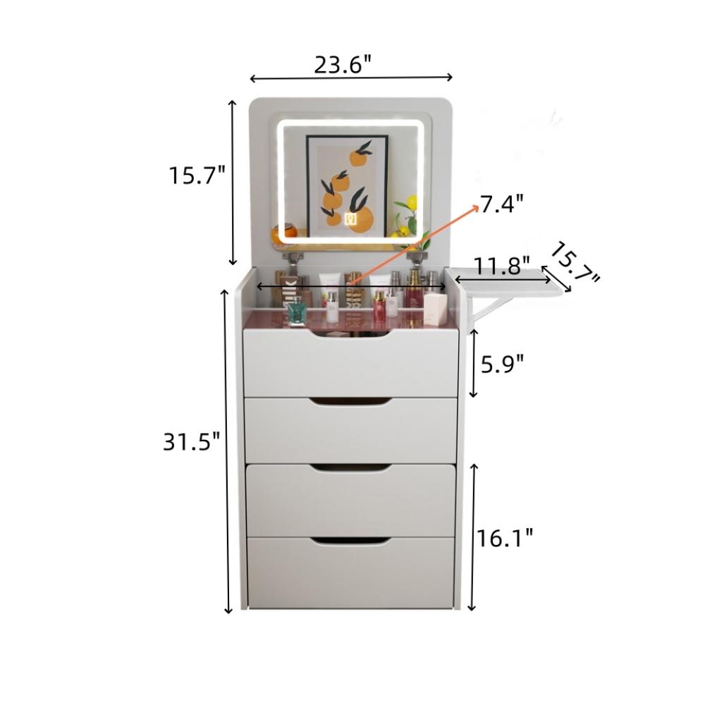 3 in 1 Vanity Desk with Plip Top Mirror, Small Make Up Vanity Set with Visible Glass Desktop, Compact Makeup Vanity with 3 Drawers, Cushioned Tool, Dressing Table for Bedroom 3 in 1 Vanity Desk with Plip Top Mirror, Small Make Up Vanity Set with Visible Glass Desktop, Compact Makeup Vanity with 3 Drawers, Cushioned Tool, Dressing Table for Bedroom