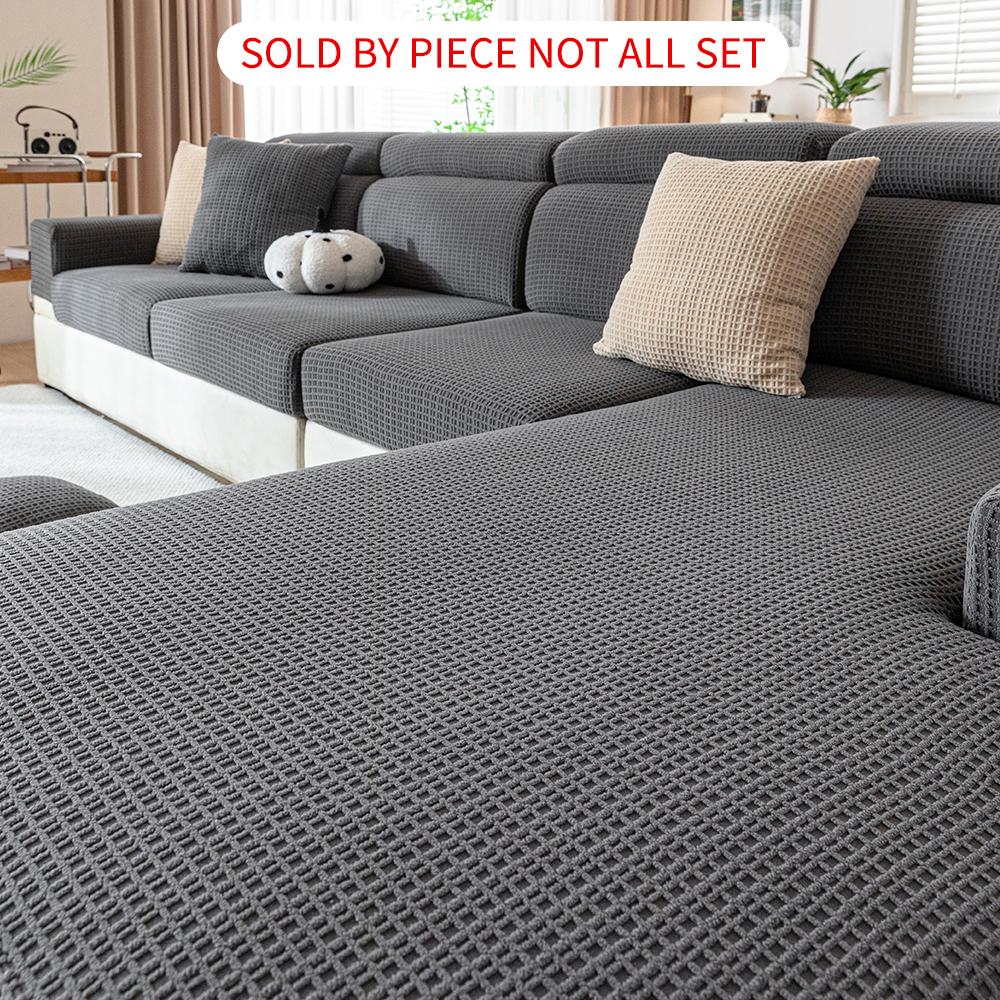 Solid Color Geometric Pattern Sofa Cover, 1 Count Non-slip Sofa Slipcover, Dustproof for Home Living Room, Home Decor, Sofa Couch Covers