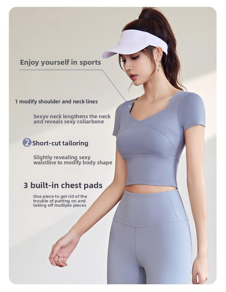 Slimming Running Sports Suit with Chest Pads for Summer Slim Fit Women's Fitness Training Yoga Wear Berry Purple & Starry Black