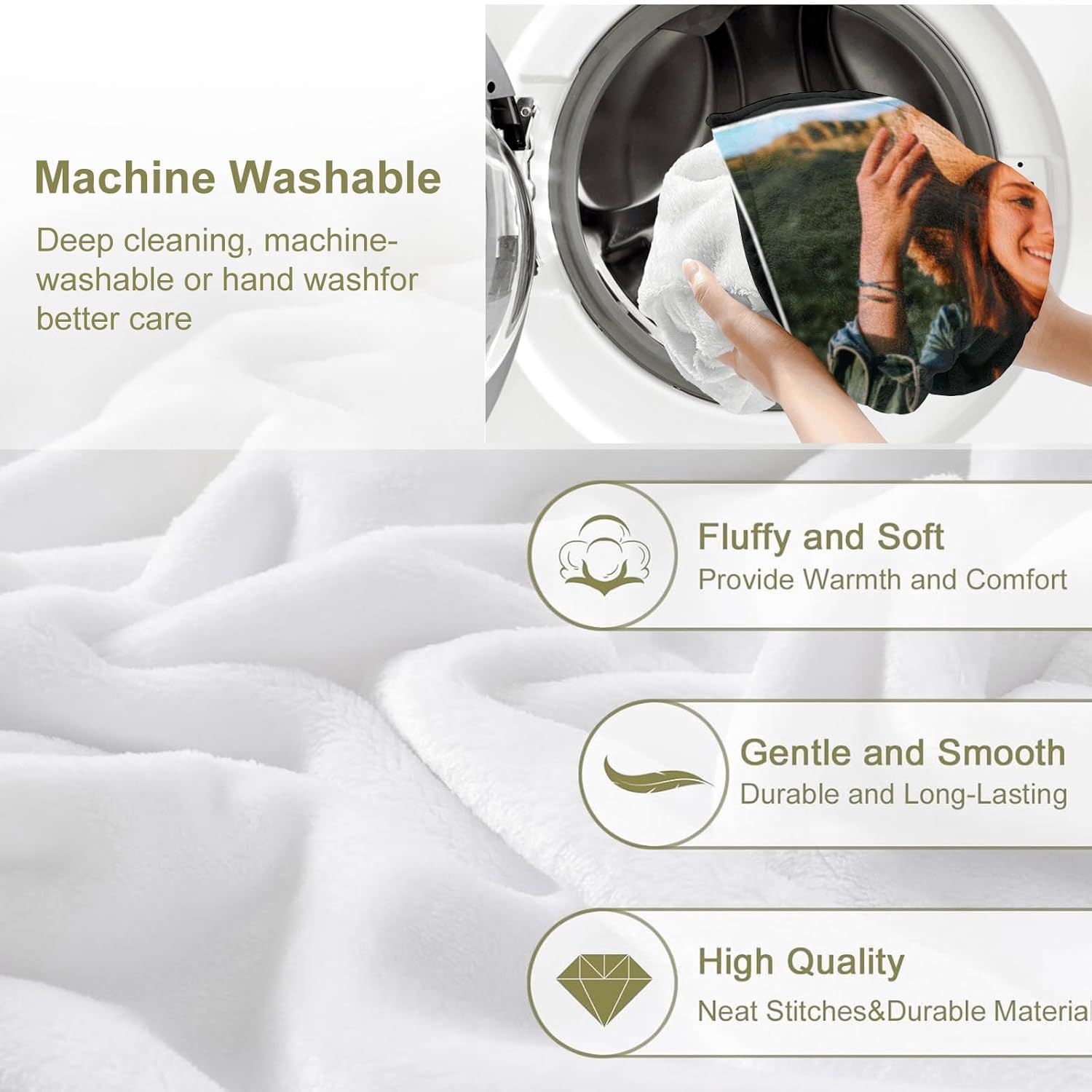 Custom Photo Flannel  Blanket - Made in USA, HD Printed, Soft Lightweight Throw Blanket, Breathable All Season Bedding, Unique Personalized Gift for Her, Ideal Household Items Decor for Bedroom & Daily Home Use,Please send me your cute photo privately.