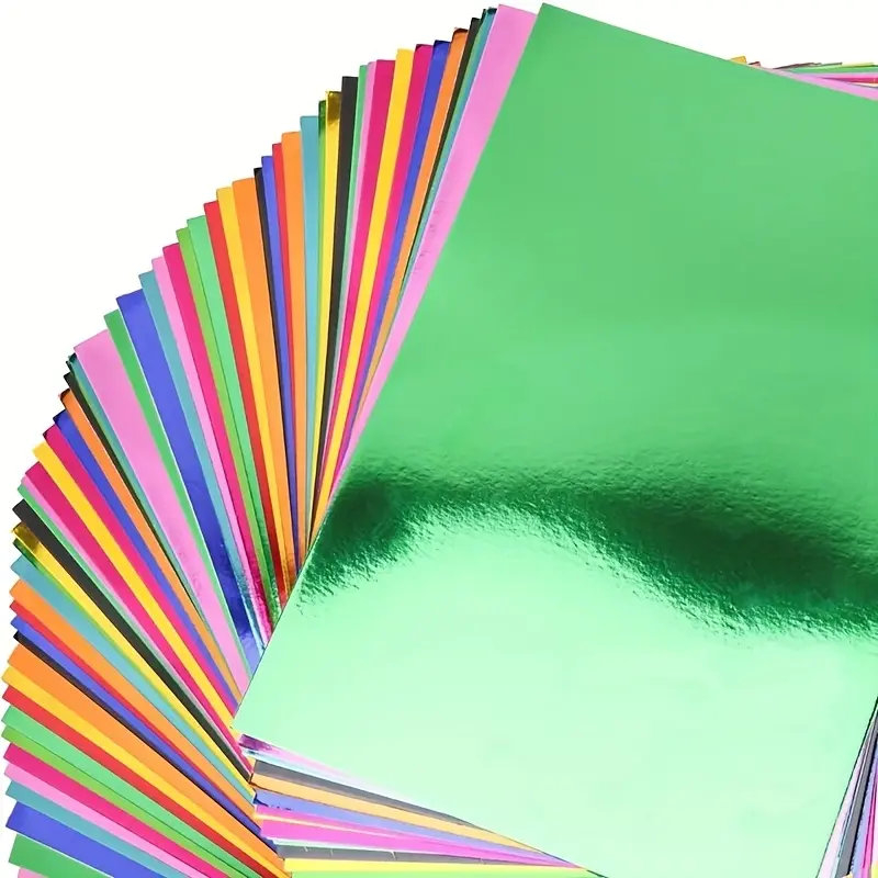 [Metallic Foil Paper] Heavyweight metallic foil paper in 17 colors, size 8.3×11.7 inches, each pack contains 170 sheets of colored metal cardstock including Golden, Silvery,  purple and holographic patterns.suitable for making greeting cards, photo albums