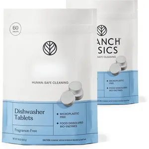 Dishwasher Tablets - 120 Ct | Plastic-Free, -Free, Human-Safe, Dishwasher Pods  | Delivers a  Clean Without Harsh  (60 Count, Pack of 2)