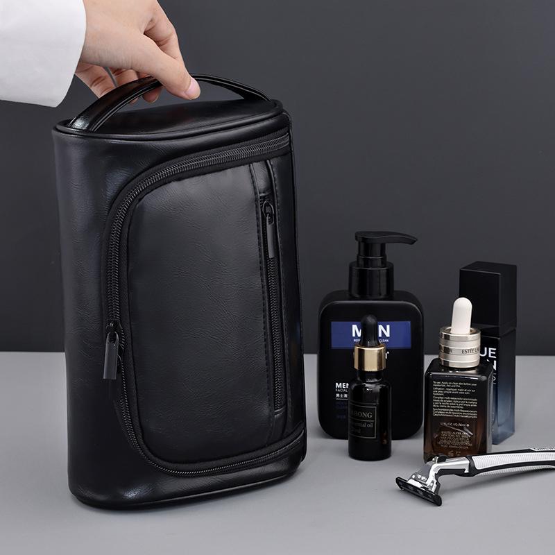 Waterproof PU Men's Travel Toiletry Bag – High-End & Large Capacity, Portable Makeup Organizer for Men, Perfect for Travel & Daily Use