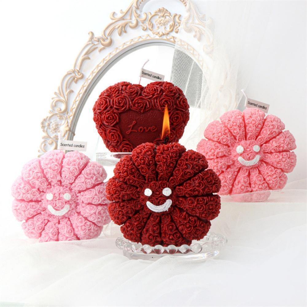 Beautiful Love Rainbow Roses Flowers Scented Candle Mother's Day Festival Romantic Wedding Supplies Birthday Elegant Gift