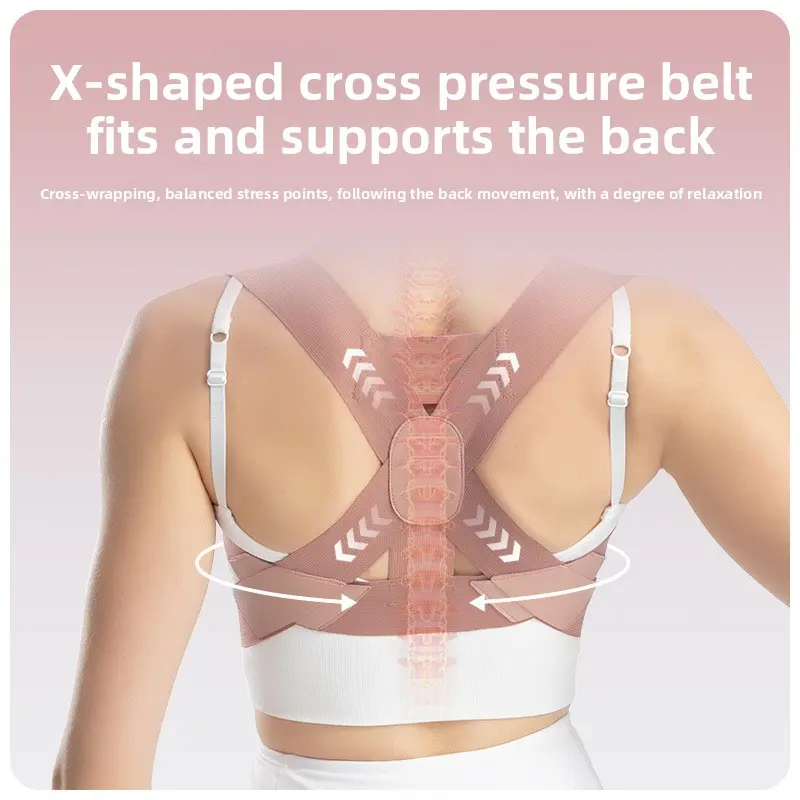 Adult waist belt, women's back invisible, light and breathable stretching, hunchback posture belt, straight back open shoulder support waist protection