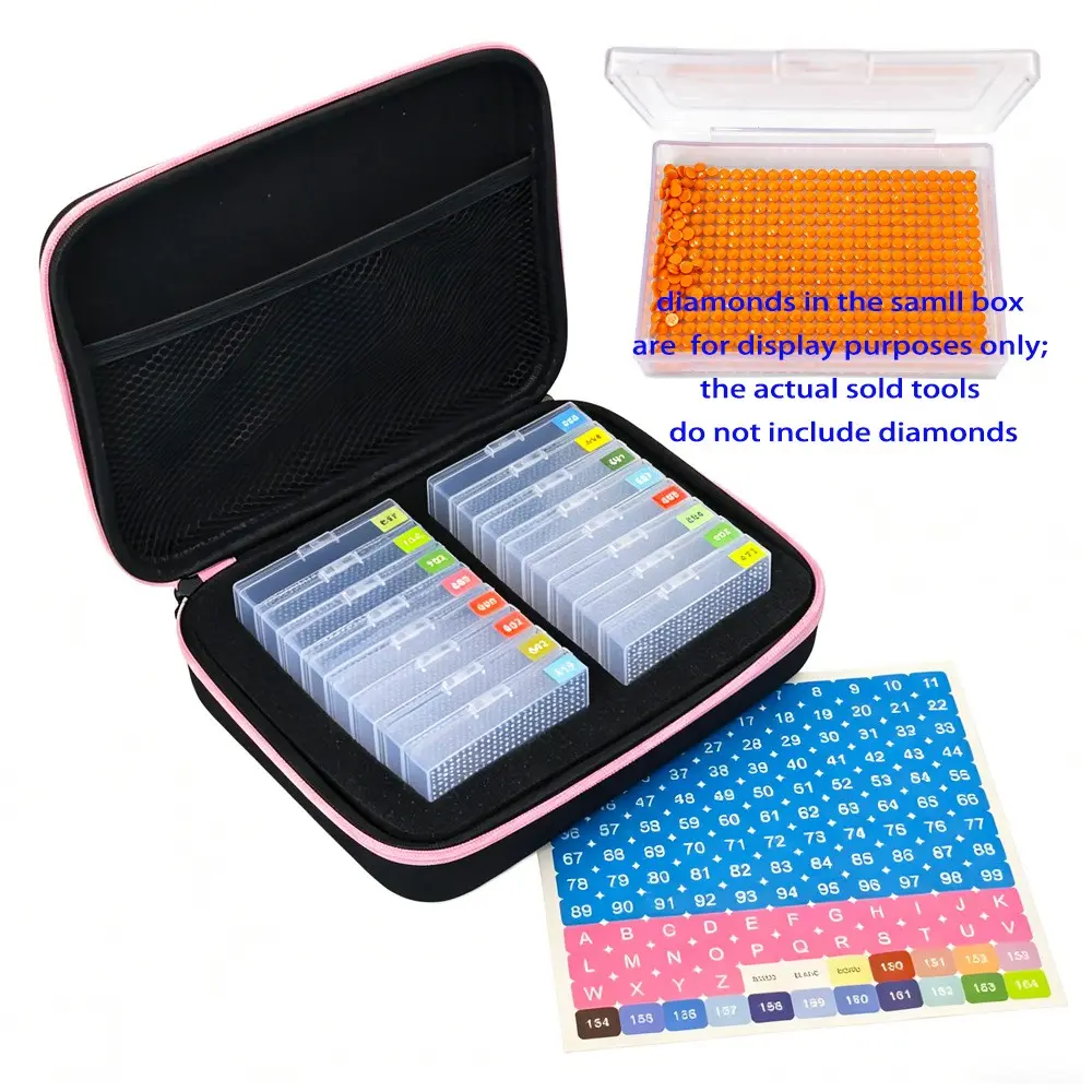 DIY Diamond Painting Tool Kit, Round Drill Separation Storage Box, 16-Compartment Organizer, Essential Craft Supplies Set, DIY Crafting Tools