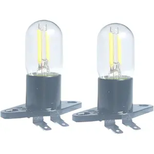 Led Filament Light 1.5w Z187 Microwave Bulb 125v 20w Equivalent Incandescent Lamps for Galanz Refrigerator Microwave Oven Electrical Range Hood Indicator Light (2 Pack, Z187 Base,5000K)