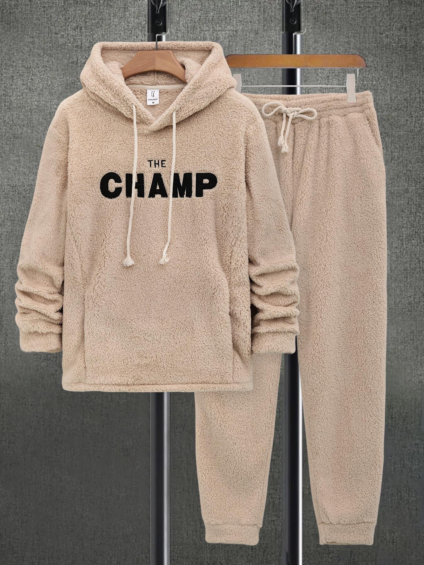 Men's Oversized Casual Hooded Sweatshirt And Joggers Pants Set, Loungewear, Athletic Vintage Streetwear, Menswear