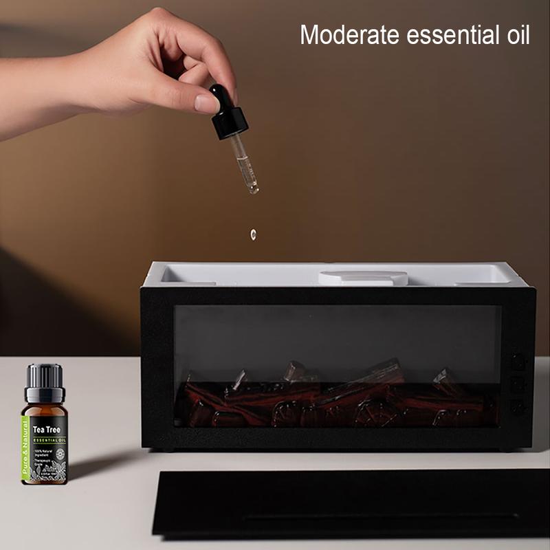 300ml Colorful Fireplace Flame Humidifier Aromatherapy Diffuser with Remote and Timer for Home and Office