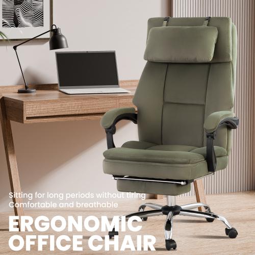 【Bellemave】Office Chair, Big and Tall Executive Office Chair with Footrest, Metal & Wood,Velvet Leather Computer Chair, Ergonomic Reclining Chair High Back, Large Home Office Chair (Black) 【Bellemave】Office Chair, Big and Tall Executive Office Chair with Footrest, Metal & Wood,Velvet Leather Computer Chair, Ergonomic Reclining Chair High Back, Large Home Office Chair (Black)