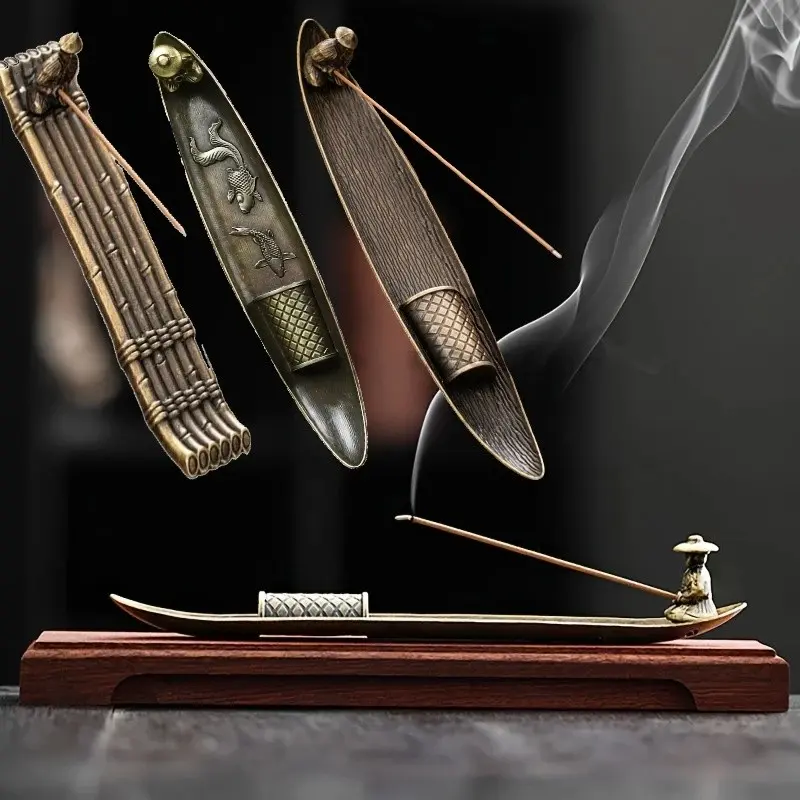Creative Incense Holder with 1 Box Incense Sticks, Aromatherapy Ornament, Japanese Style Incense Burner, Home Decor