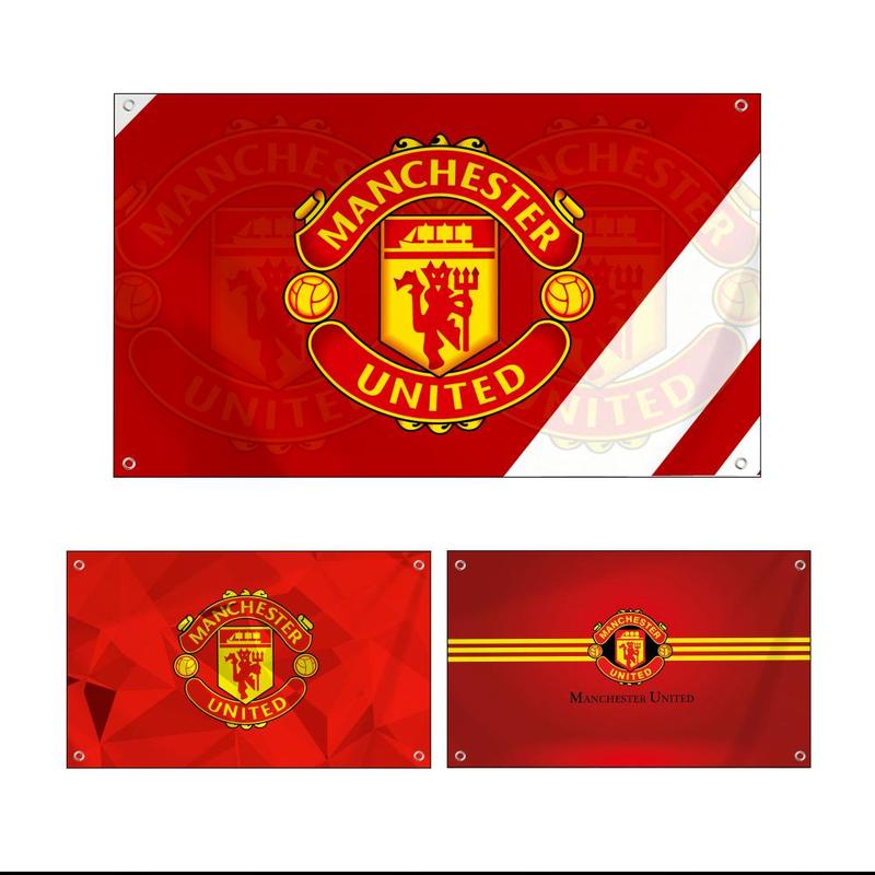 Famous Team M-Manchester U-United Flags European Minimalist Banner - High-Density Premium Knit Fabric | Fade-Resistant Vivid Colors | Lightweight & Durable Polyester Flag for Home Garden, Shop, & Events | Easy to Hang