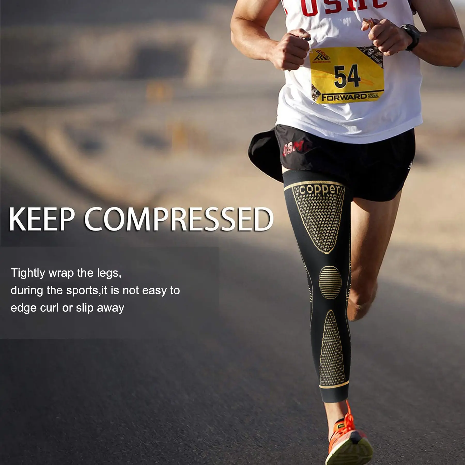 Full Leg Sleeves Long Compression Leg SleeveKnee Sleeves Protect Leg, for Man Women Basketball,Arthritis Cycling Sport