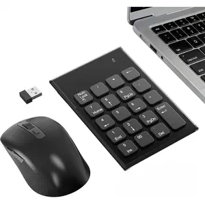 Number Pad and  for Laptop, 19 Key USB Numeric Keypad Combo with Silent , 3 Adjustable DPI, 2.4GHz Ultra Slim Portable External Keypad for PC, Desktop, Notebook