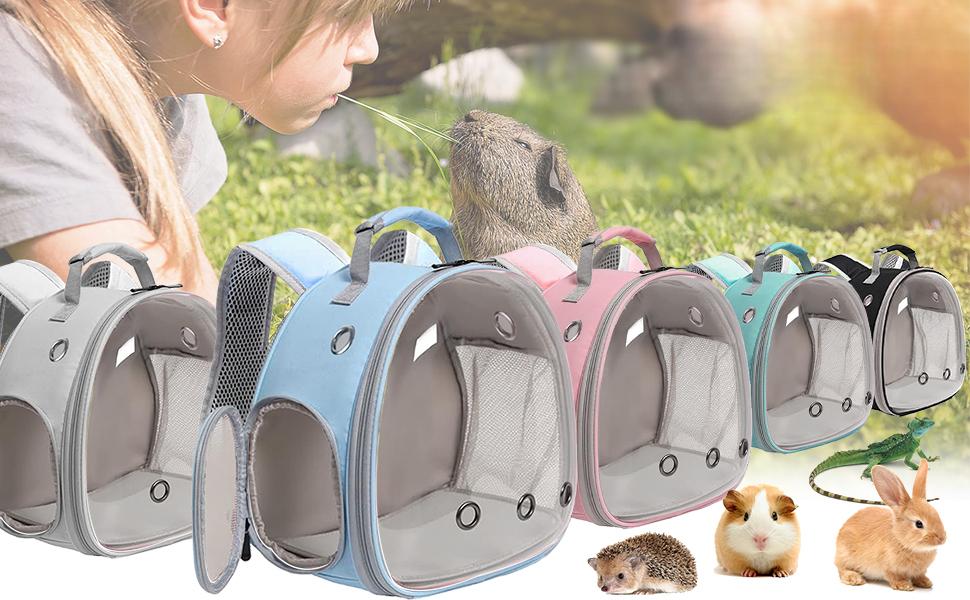Guinea Pig Backpack, Space Capsule Bubble Window Small Animal Backpack for Guinea Pig, Bird Bunny Rabbit ASTRONAUT REPTILE TRAVEL BACKPACK