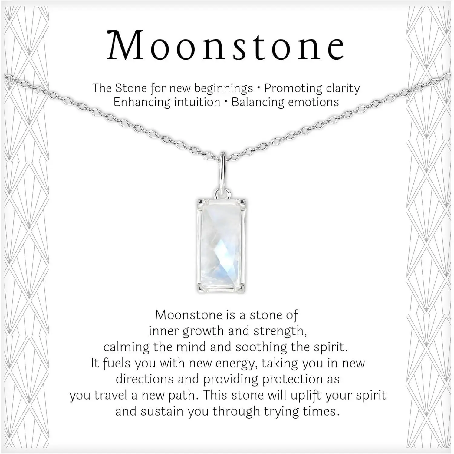 Rainbow Moonstone Necklace for Women, Delicate 925 Sterling Silver Crystal Jewelry, Hypoallergenic New Beginnings Gift, Crystal Necklaces, Fresh Start