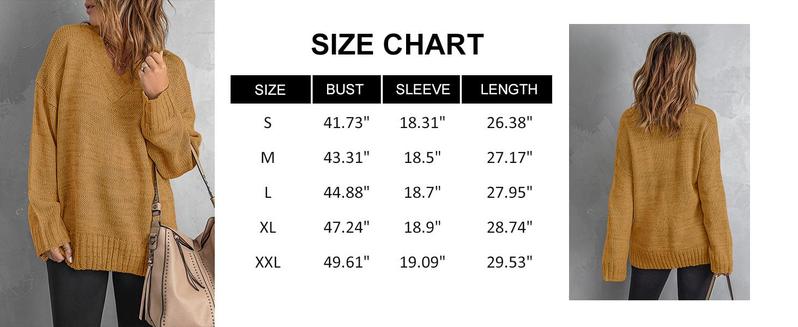 Imily Bela Womens Loose Sweaters Sexy V Neck Long Sleeve Solid Knitted Jumper Pullover Sweatshirt Tops