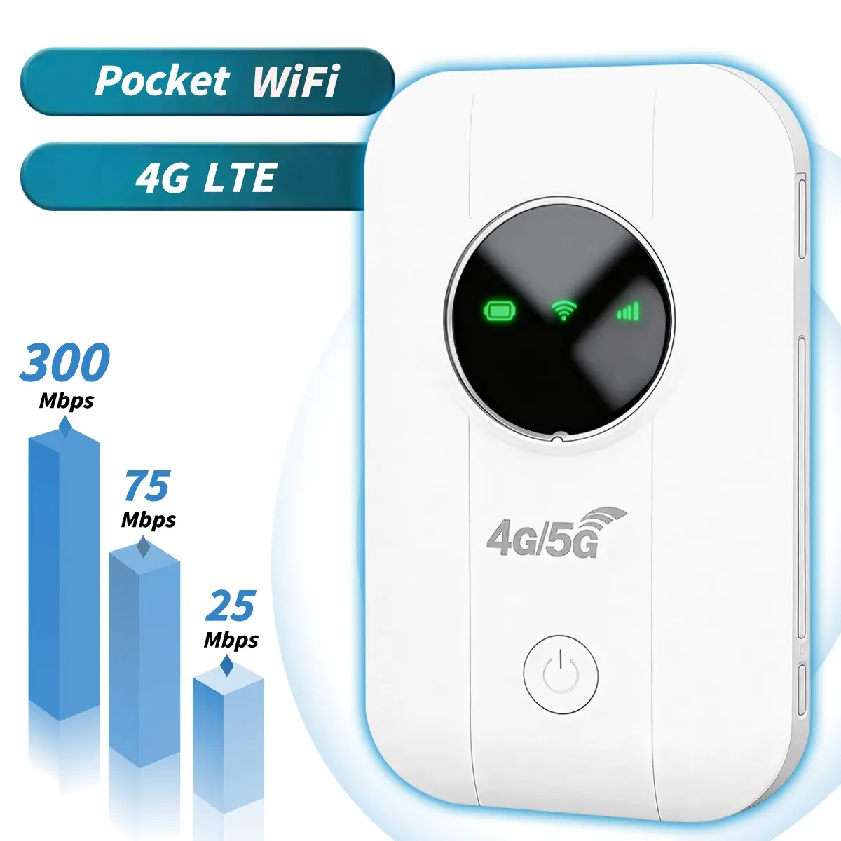 2026 portable wifi hotspot for travel,300Mbps Wireless WiFi Hotspot for Travel, Dual-Mode 4G/5G Portable Router,  Compact Battery,  Portable Internet Solution for Trips & Remote Work, Sim Card Router