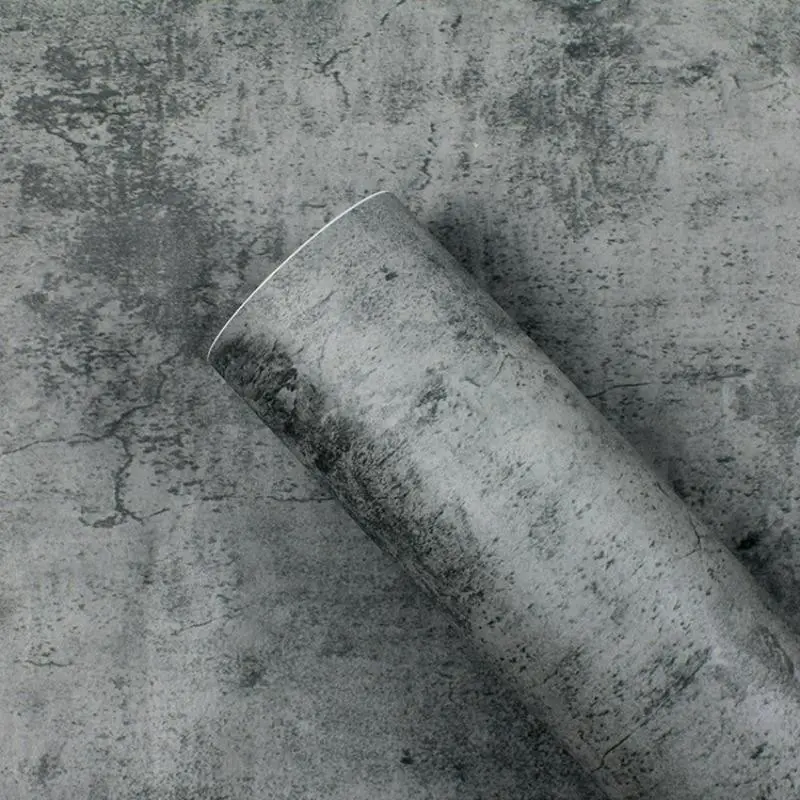 Concrete Wallpaper, 1 Count Peel & Stick Quick Installation Textured Wall Sticker, Modern Removable Self-Adhesive Interior Wall Mural for Bedroom, Living Room Home Deco