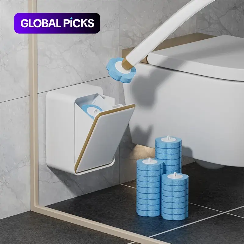 Disposable Toilet Brush Set, Toilet Cleaning System, Toilet Brush And Holder Set, 1 Set Toilet Bowl Cleaning Brush with Holder & 24pcs Refills, Household Cleaning Tool for Bathroom Toilet, Toilet Scrubber