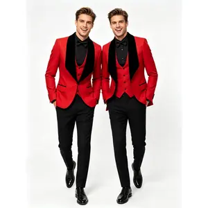 Mens Suits 3 Piece 1 Button Prom Floral Wedding Shawl Lapel Casual Tuxedo Suit Set