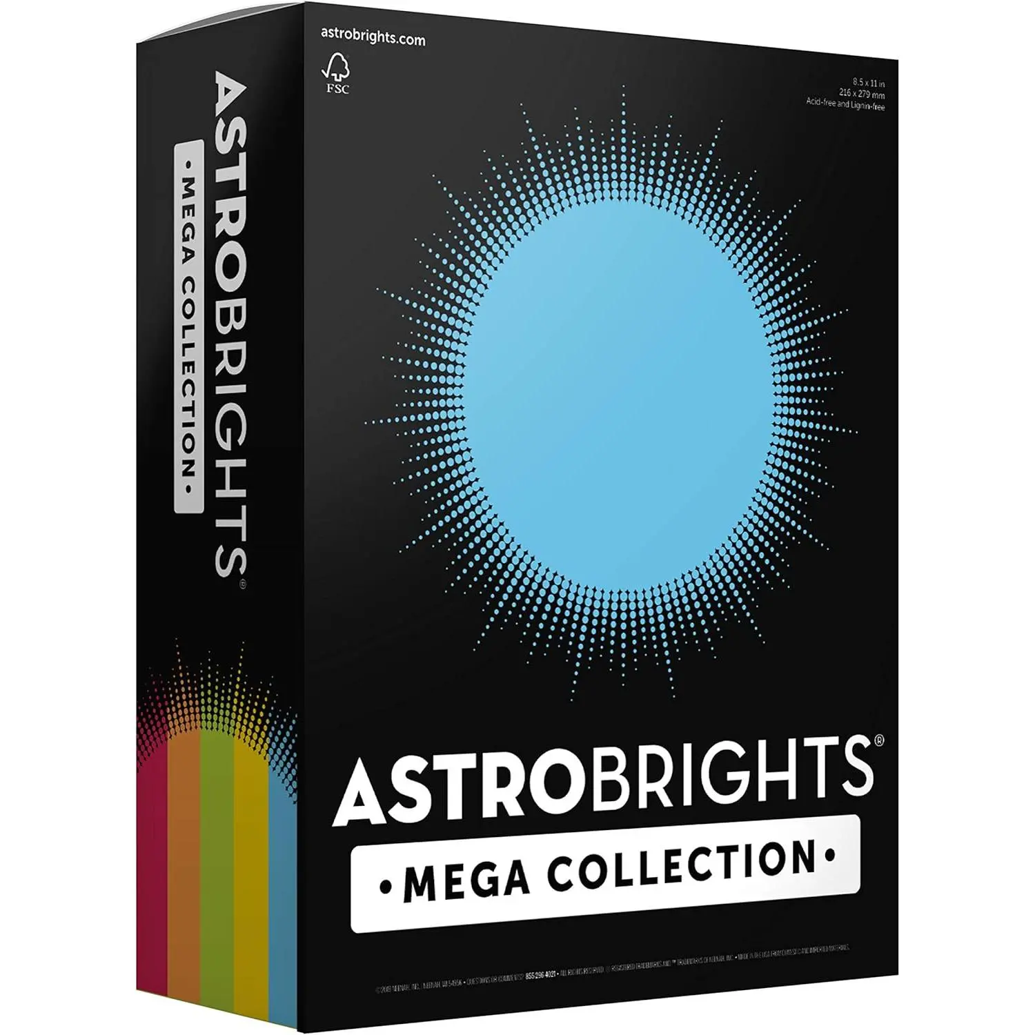 Mega Collection Colored Cardstock Classic 5-Color Assortment 320 Sheets 65 lb/176 gsm 8.5" x 11" MORE SHEETS (91630)