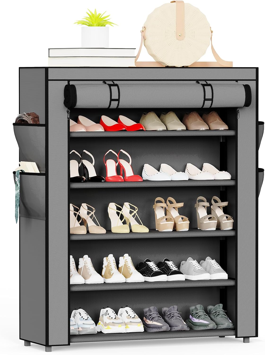 Multi-Layer Shoe Rack Assembly, Simple Dustproof Home Storage, Doorway Dormitory Rent House Indoor Shoes Organizer Standing Cabinet