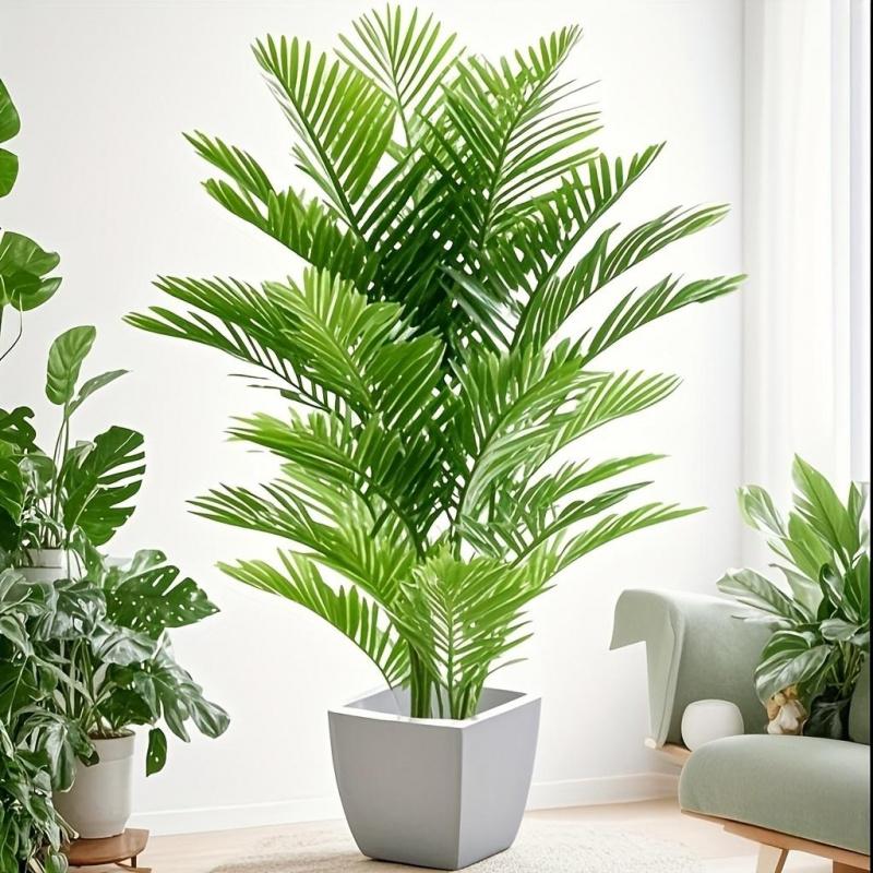 2pcs Large Lifelike Tropical Palm Artificial Plants - Vibrant Green Leaves, Suitable for Indoor/Outdoor Decor, Garden, Patio, Poolside, Christmas, Thanksgiving, Father's Day, Holiday Decoration, Ornamental Foliage without Pot, Best for Christmas, Perfect