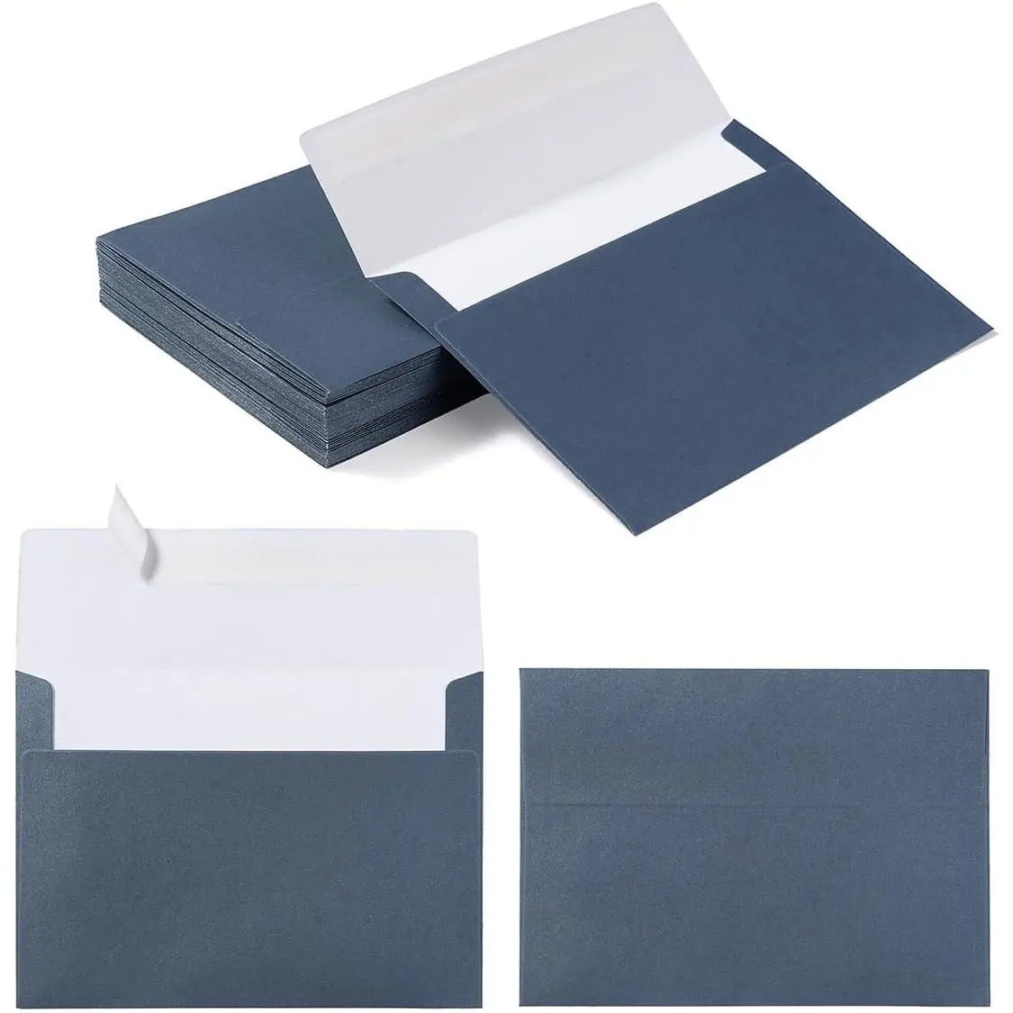 50 count A7 Metallic Shiny Color Self Seal Envelopes, Red