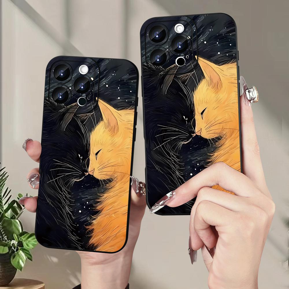 A Popular Creative Cat-Pattern Phone Case, Compatible with Iphone 16/15/14/13/12/11/XS/XR/X/7/8 Plus/Pro/Max/Mini - A Stylish Design Suitable for Everyone, Perfect As a Gift for Friends, Family, Boyfriends, Or Girlfriends.