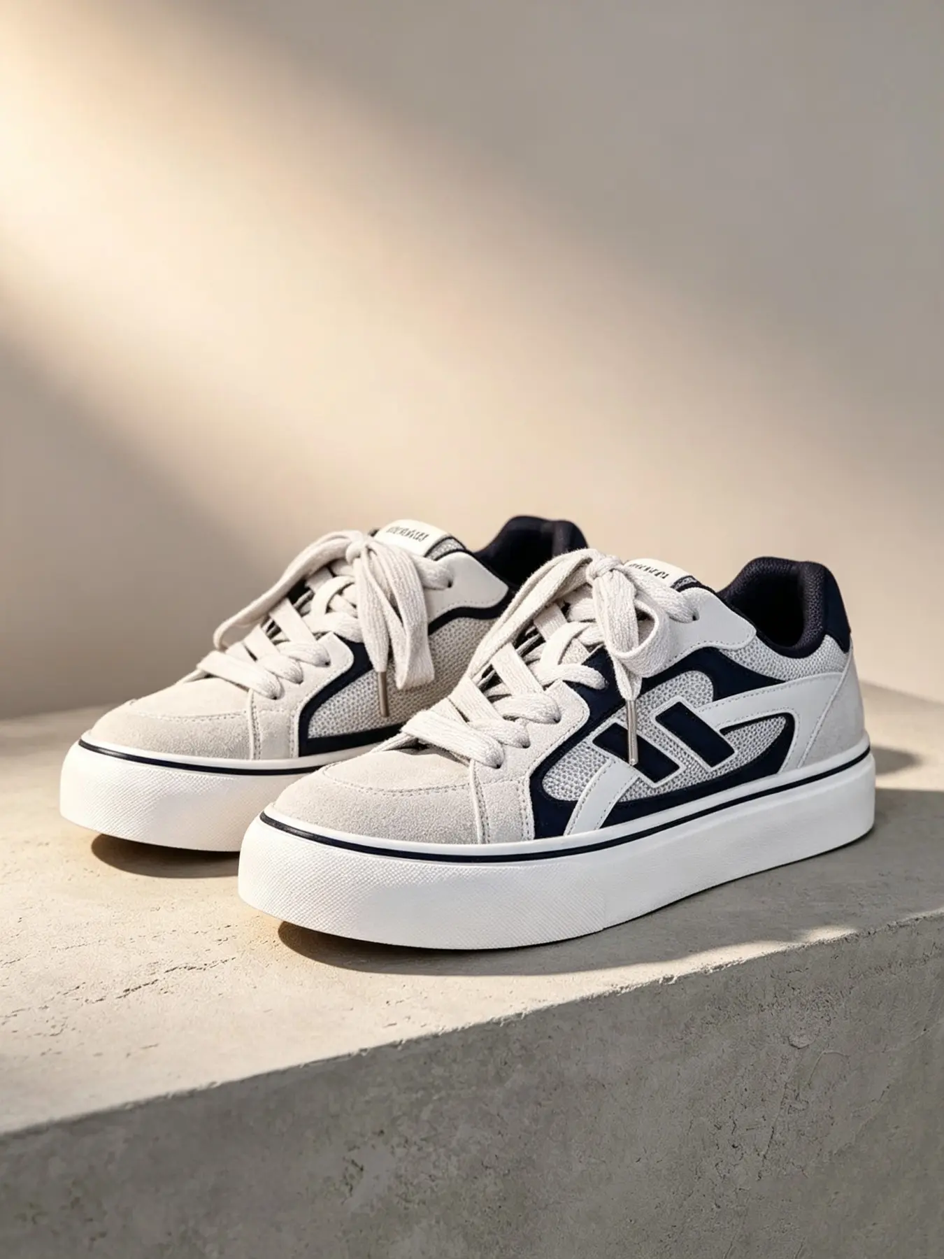 Men's Mesh Breathable Board Shoes, Casual Low Top Sneakers, Skater Shoes, Wide Fit, Rubber Sole, All Season, Comfortable and Durable, Trendy Skateboard Shoes