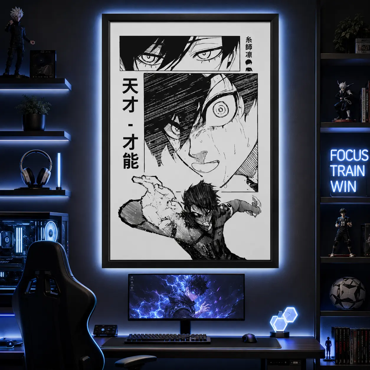 Rin Itoshi Poster, Blue Lock Wall Art, Anime Poster