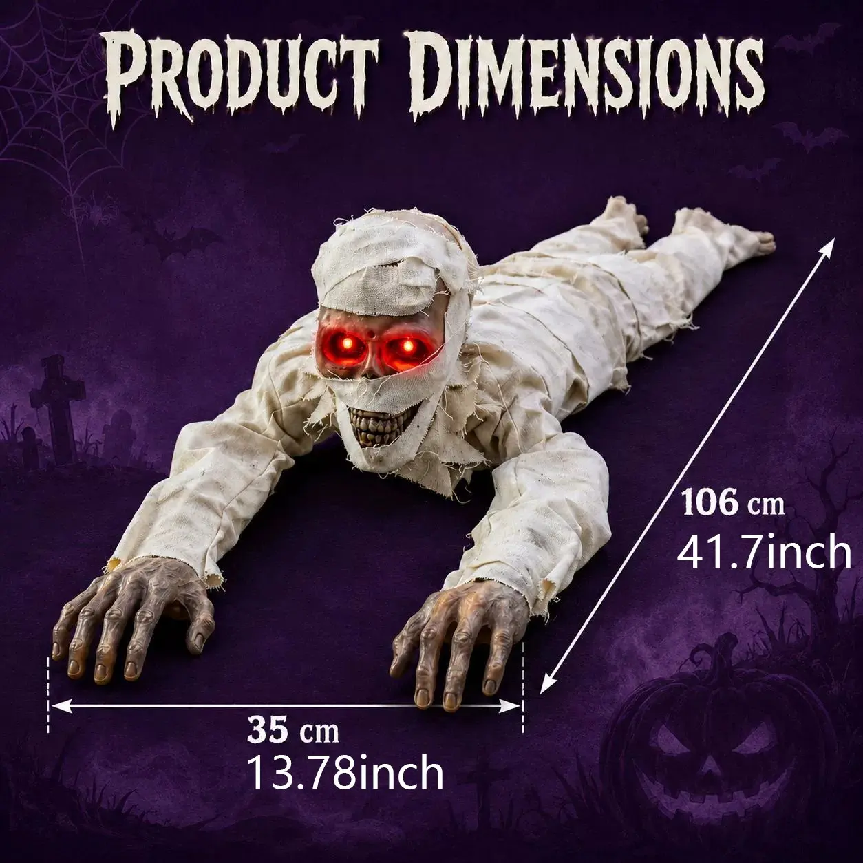 1pc Halloween Mummy Crawling Ghost, Party Horror Scene Decoration, Festival Atmosphere Ornament, No Battery Included