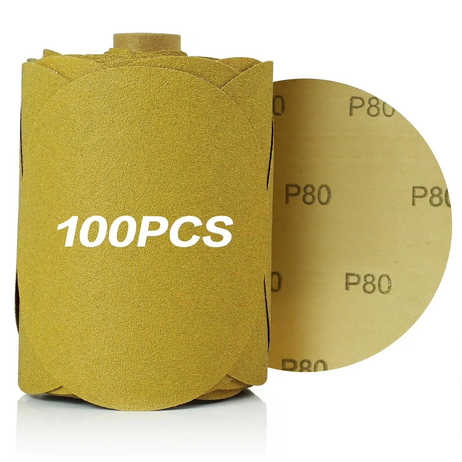 PSA Sanding Discs 6 Inch Adhesive Backed Sandpaper 100 Pack 80 Grit Self Adhesive Sanding Discs for DA Sander Self Stick for , Auto  Repair, , Metal, and Plastic