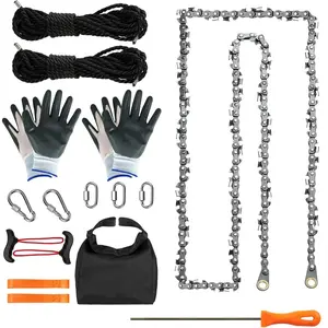 55 Inch High Reach Hand Rope Chainsaw for Tree Limbs, 70 Sharp Double-Sided Blades, Portable Pocket High Limb Saw
