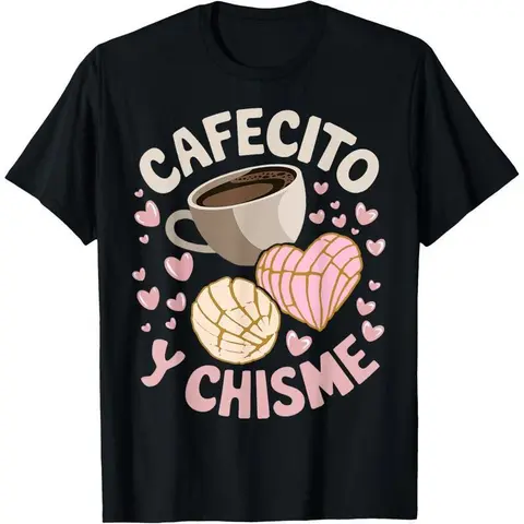 Men's 100% Breathable Cotton Round Neck T-Shirt - Digital Print Latina Mexican Concha Pastry Animal Graphic, Unisex Fitted Fit, Unisex Sizing Simplifies Gifting, Easy Go-To Tee for Brunch and Dates, Short-Sleeve Classic Top