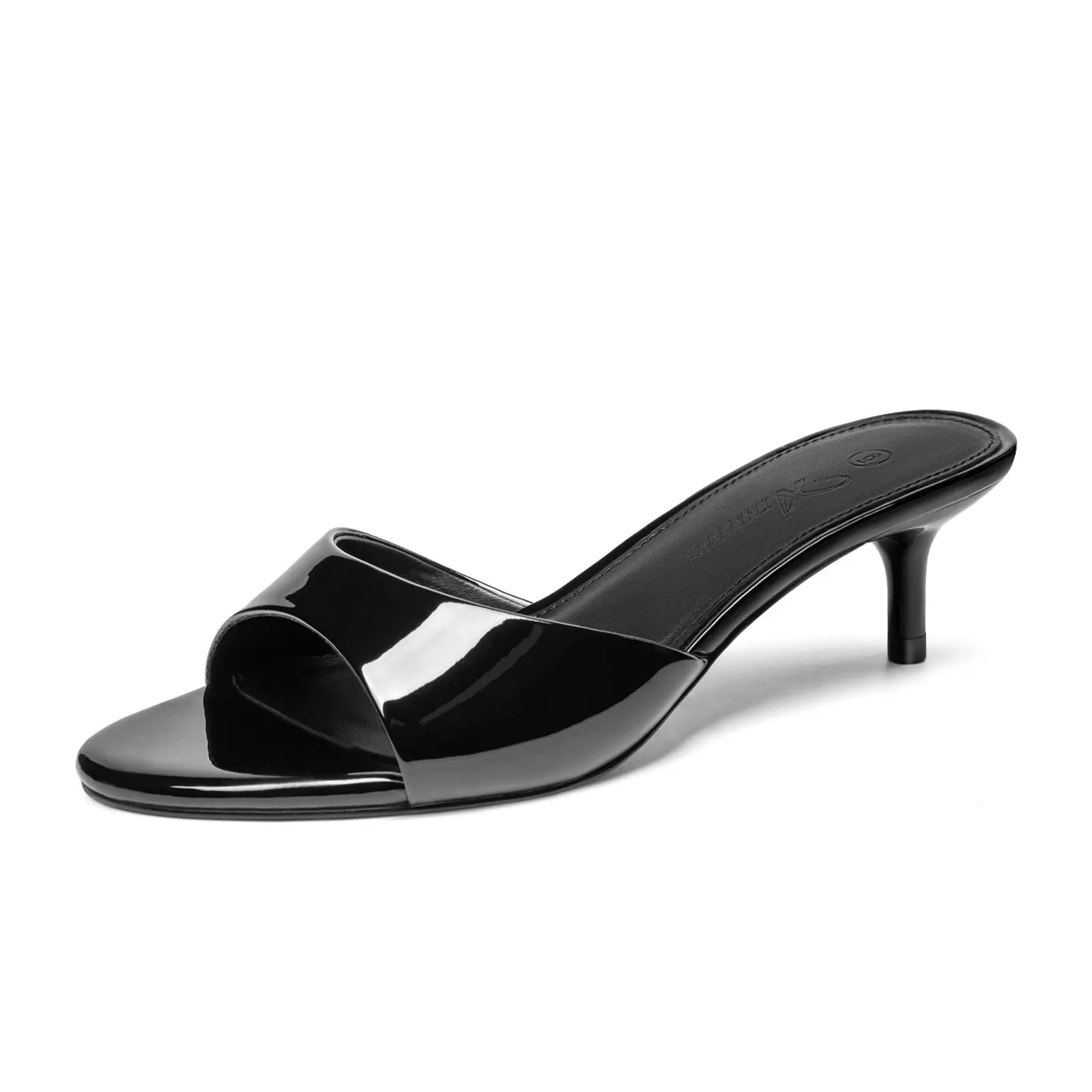 Women's Open Toe Kitten Heel Sandals, Comfortable PU Slip-On Dress Shoe with a 1.77-inch Low Heel for Party or Wedding, Footwear, Heels For Women