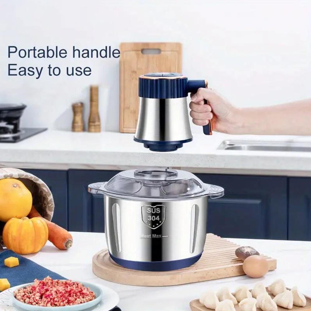 5L Electric Meat Grinding Tool, Stainless Steel Food Chopper, Household Kitchen Appliances for Vegetables, Onions, Garlic, Peppers, Salads, Fruits, Dough