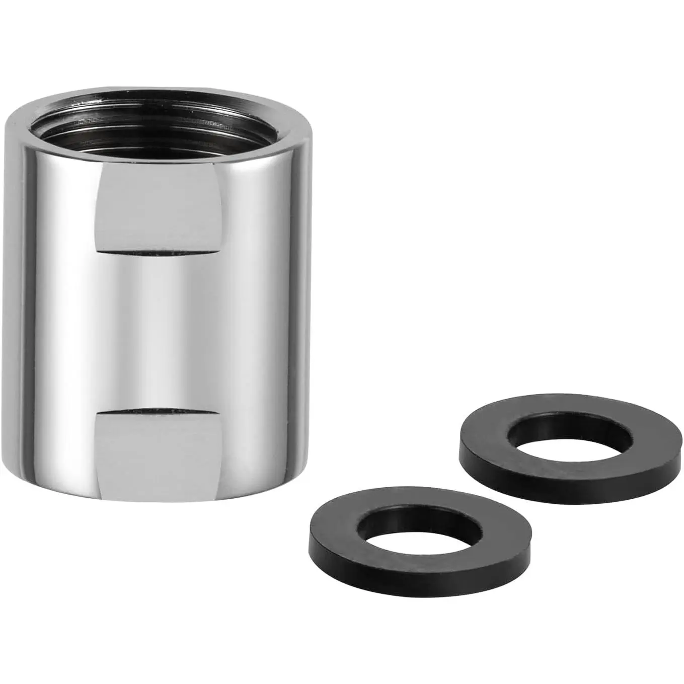 Shower Pipe Fitting, Brass Converter Adapter, G1/2 x G1/2 in Female Thread Shower Coupling for Shower Arm  Bathroom Plumbing, Chrome