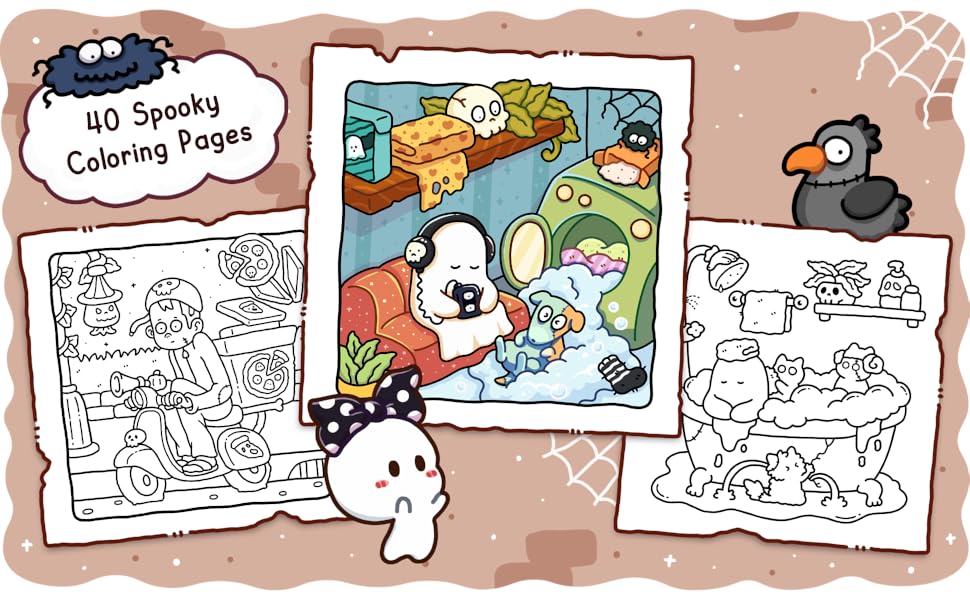 Spooky Cutie: Vol. 2 Coloring Book for Adults and Teens Featuring Lovely Creepy Creatures in Cozy Moments for Relaxation