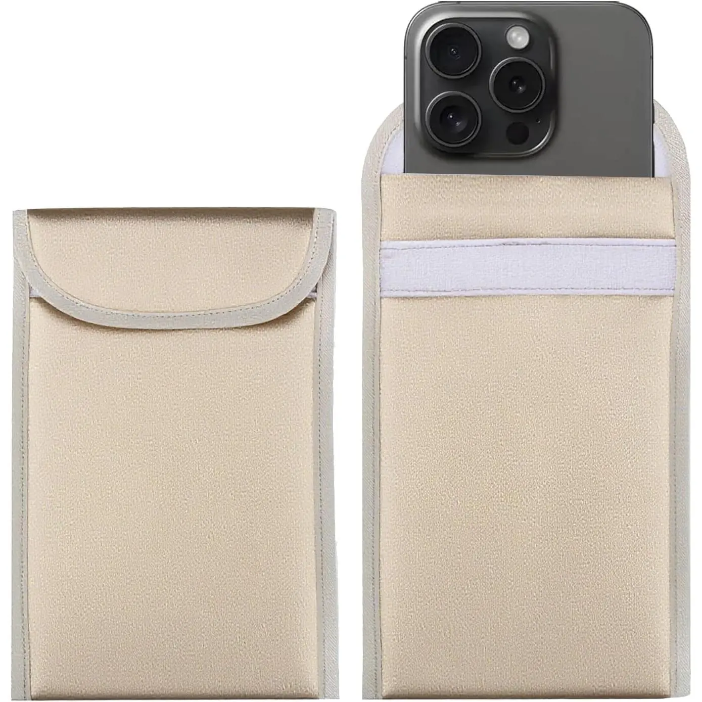 2-Count Faraday Cellphone Sleeve - Synthetic Fabric Anti-Protection & Data Shield Device Wallet Bag with Casing Cover
