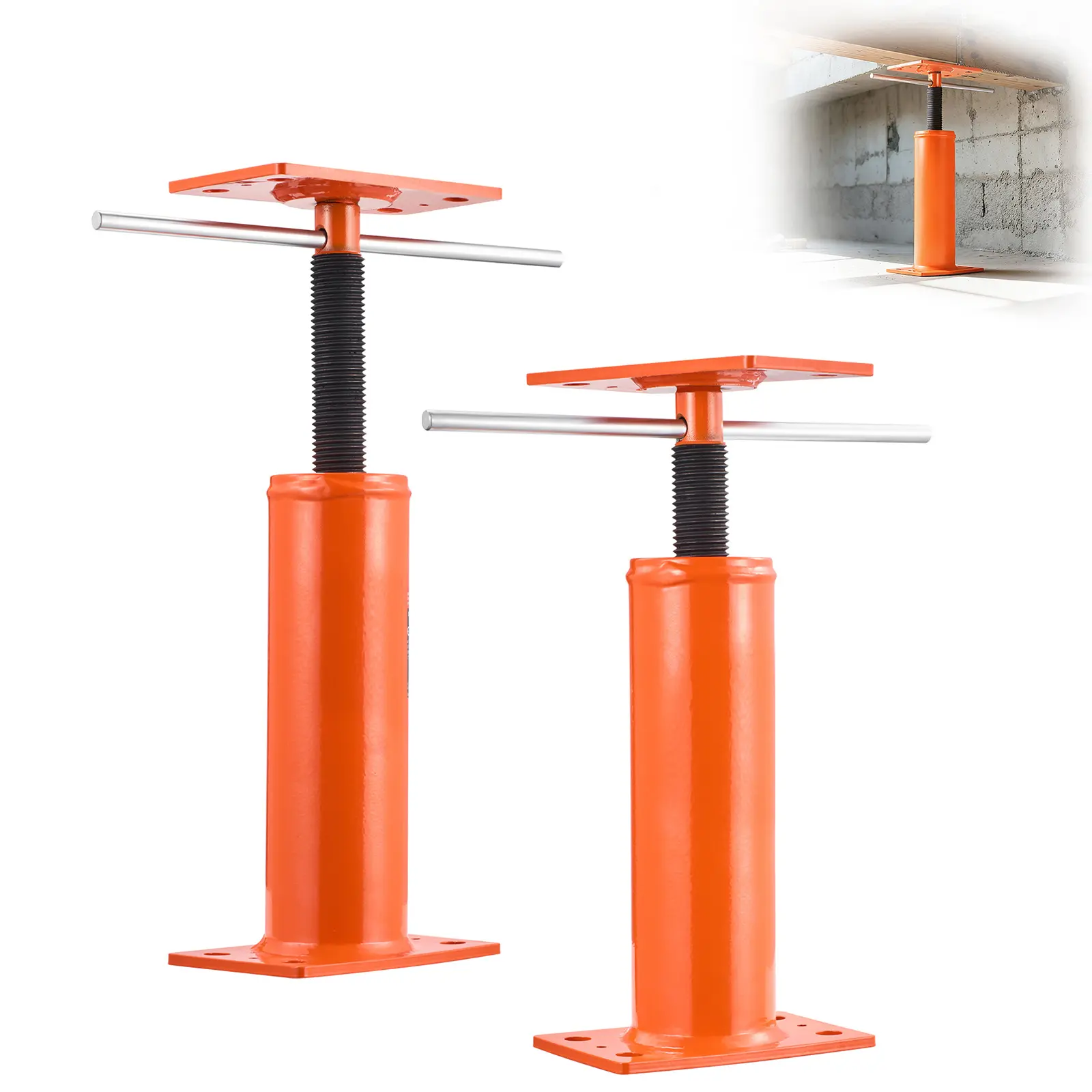 Steel Telescopic Construction Floor Jack - 9700 lbs/4399.85 kg Max Load Capacity, Per Unit, Temporary Support Lift for Home Improvement, Building Supplies, Construction Tools