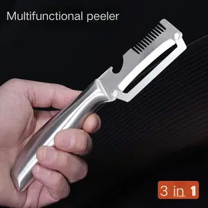 Vegetable Peeler Set, 2PCS Stainless Steel 3-in-1 Peelers with Slicer & Bottle Opener for Fast Kitchen Prep, Perfect for Fruit, Veggies, Meal Prep & Everyday Cooking