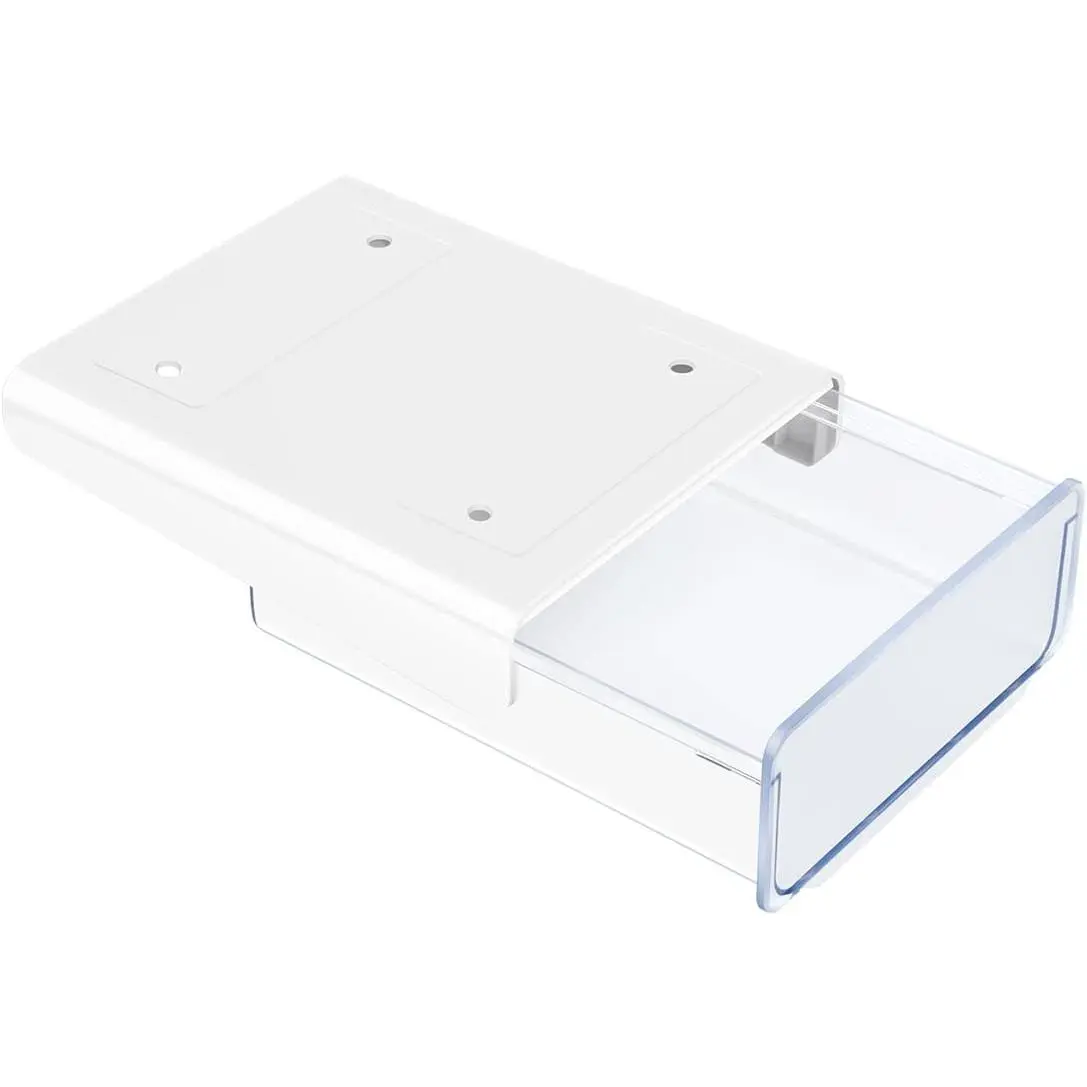 1 count Under Desk Drawer, Under Table  Organizer, Plastic Self-adhesive Slide out Under Desk Storage Drawer for Office Dresser  School Stationery Kitchen (White)