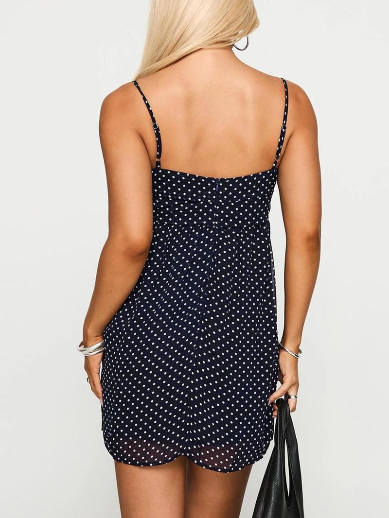 Women's Polka Dot Print Bodycon Tube Dress, Casual Fashion Strapless Dress for Daily Outdoor Wear, Ladies Dress for Summer