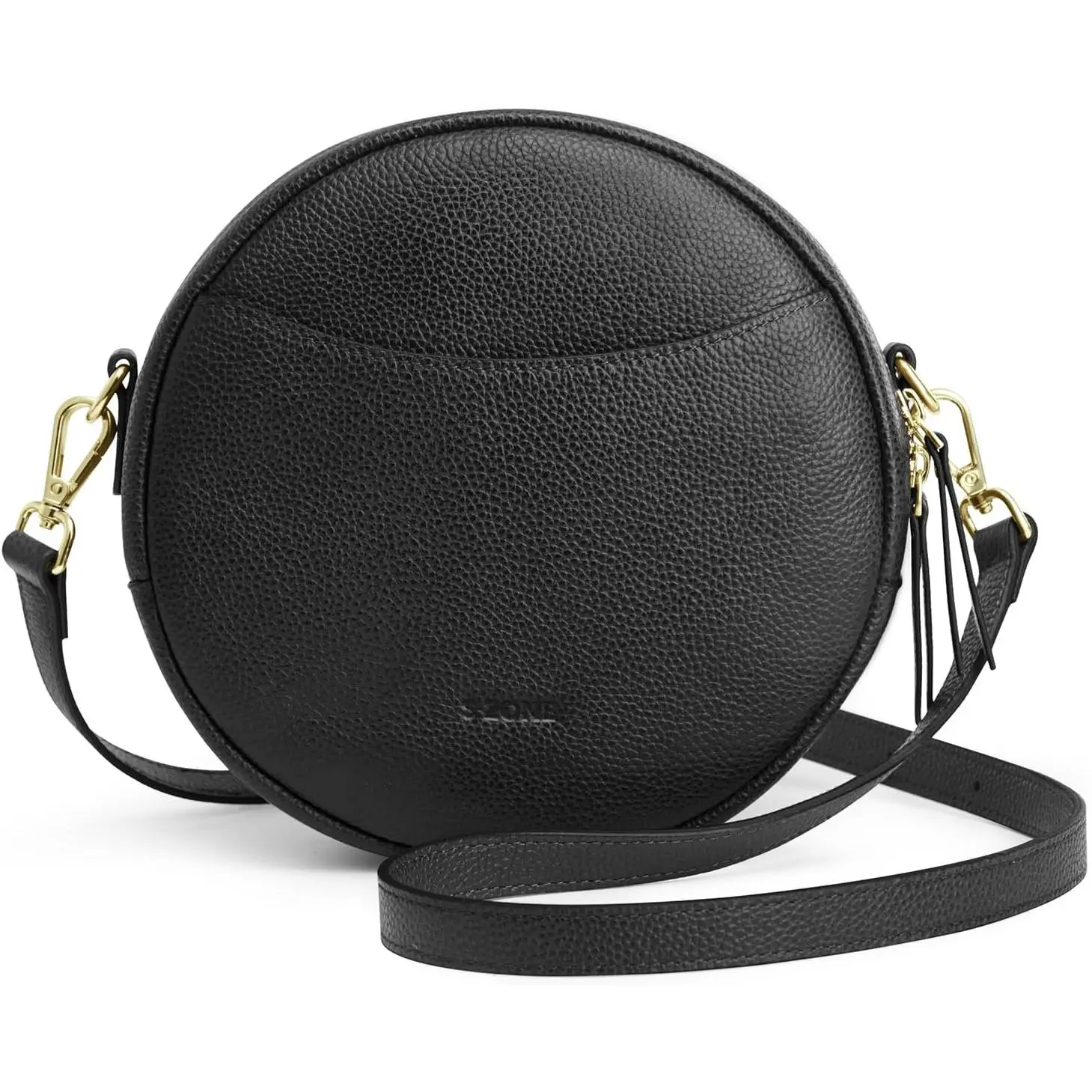 Women's Top Grain Pebbled Cow Hide Crossbody & Shoulder Bag - Compact Fit, Multi-Pocket, Buckle, Zipper, Detachable Adjustable Strap, for Work, Travel