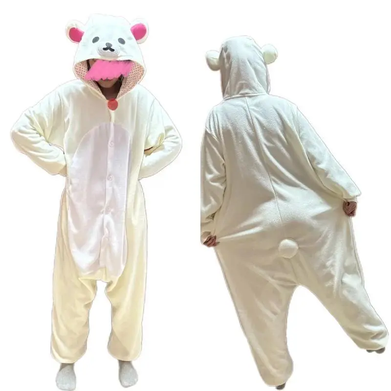 Adult Rilakkuma Kigurumi Bear Sister Onesie - New Cute Cartoon Anime Jumpsuit Pajamas, Oversized Long Sleeve Nightwear & Loungewear