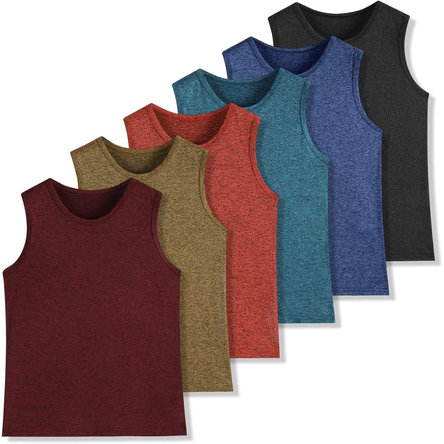 6-Pack Quick Dry Boys Tank Tops Athletic Sleeveless Tank Tops Age 4-16Y | Moisture Wicking Tank Tops for Boys,Performance Kids Active Sleeveless Top,Summer Youth Sport Practice Tank Tops
