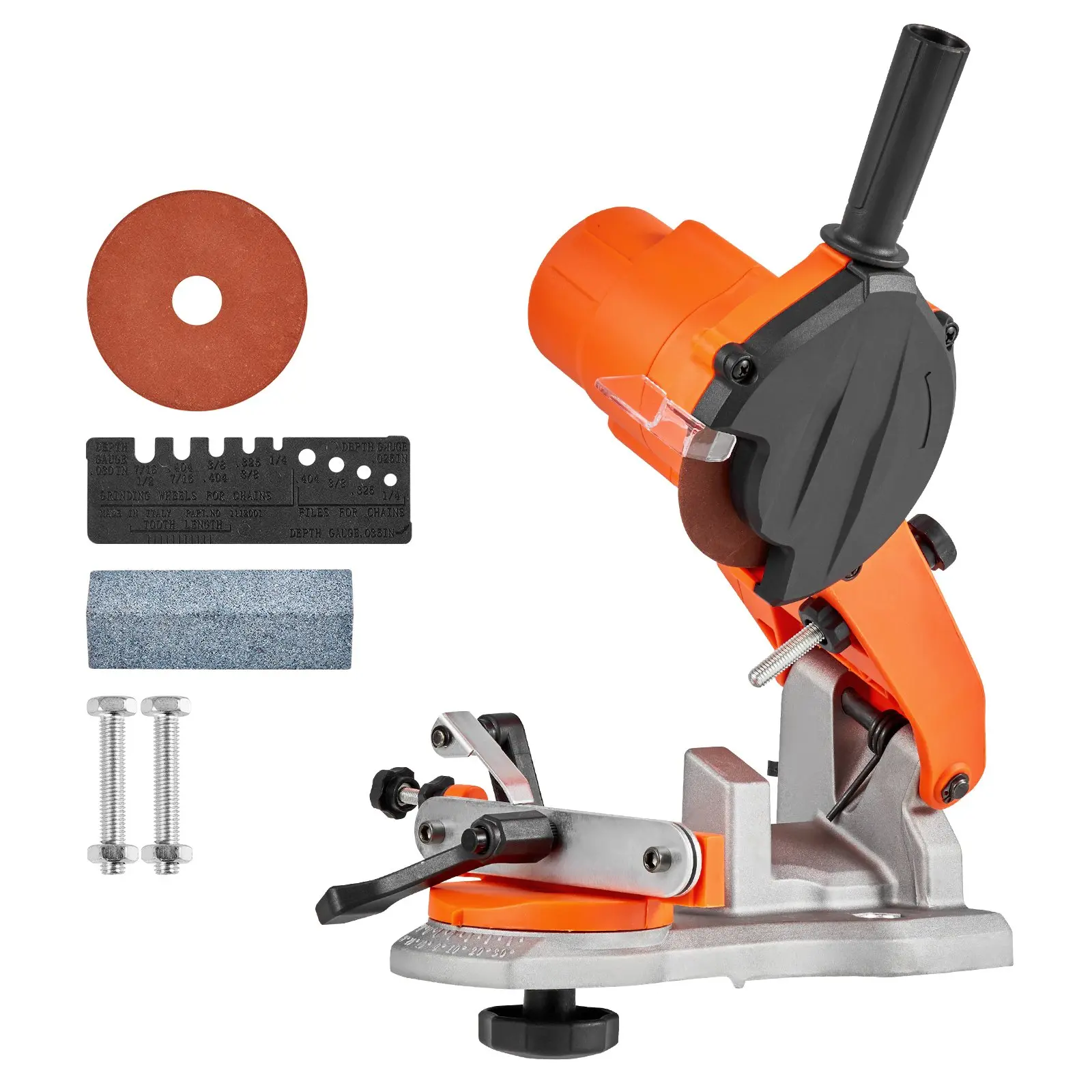 VEVOR 85W Power Electric Chainsaw Sharpener, 5000RPM Bench Tool with 2 Grinding Wheels, Built-in LED Lights for Woodworking, Logging