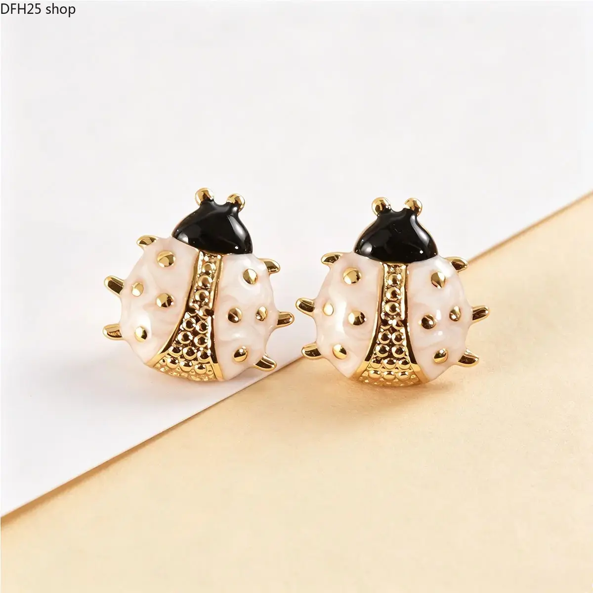 Ladybug Drop Earrings for Women, Stainless Steel Hypoallergenic Jewelry With Cute Insect Design, Lightweight Fashion Earrings for Daily Wear, Parties and Events
